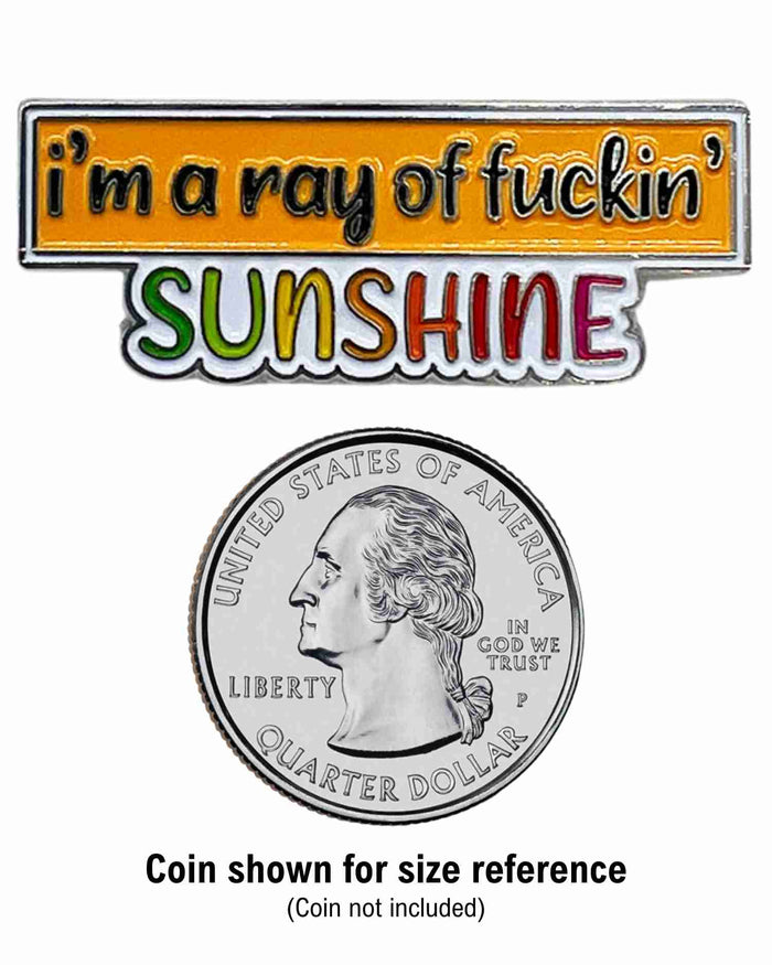 I'm a Ray of Fuckin' Sunshine Enamel Pin with Metal Frame
