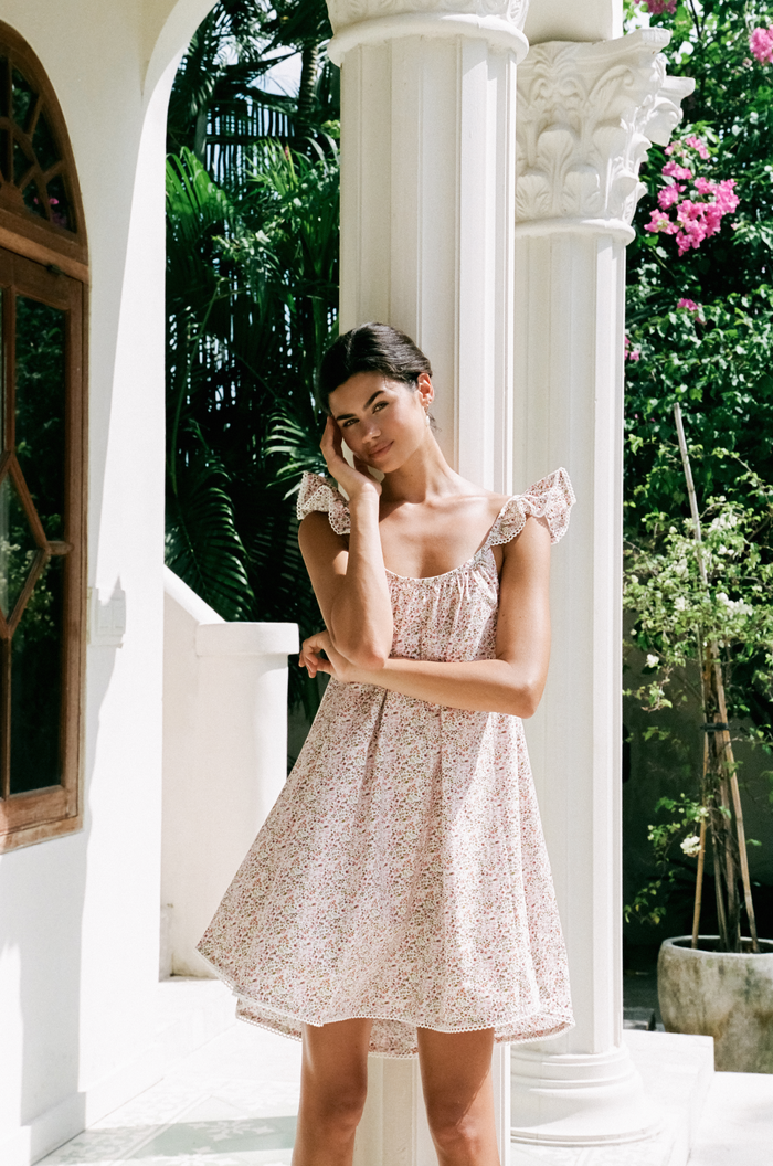 Piyama Indah Wing Nightie - Floret Pink + Trim — view 4