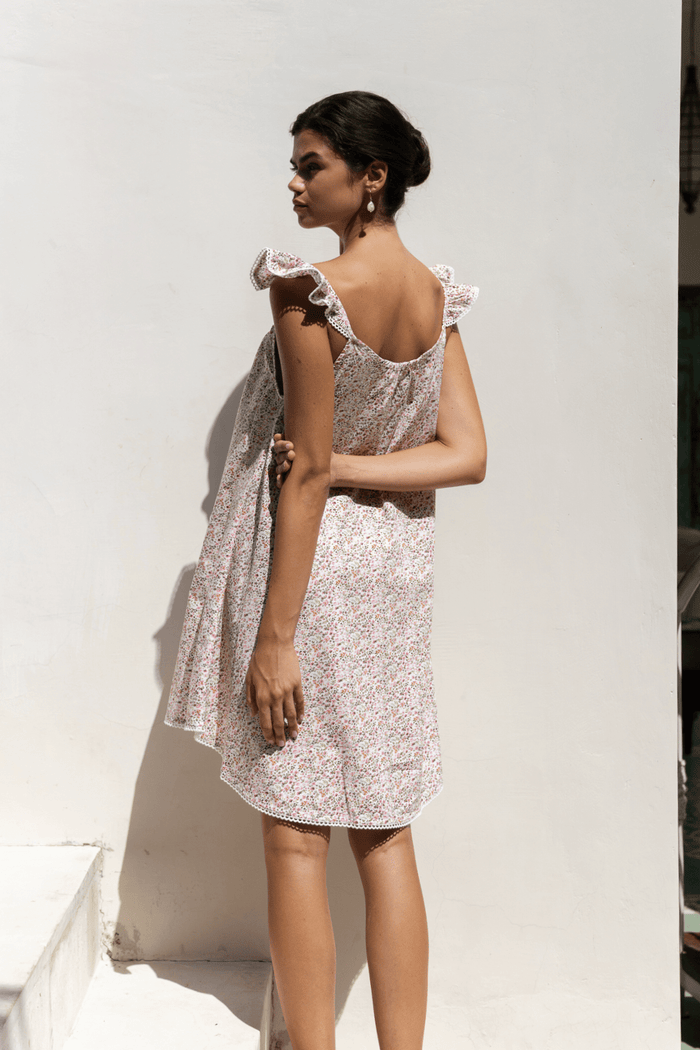Piyama Indah Wing Nightie - Floret Pink + Trim — view 5