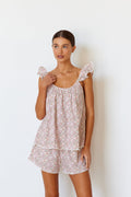 Piyama Indah Wing Sleep Set - Floret Pink + Trim — front view