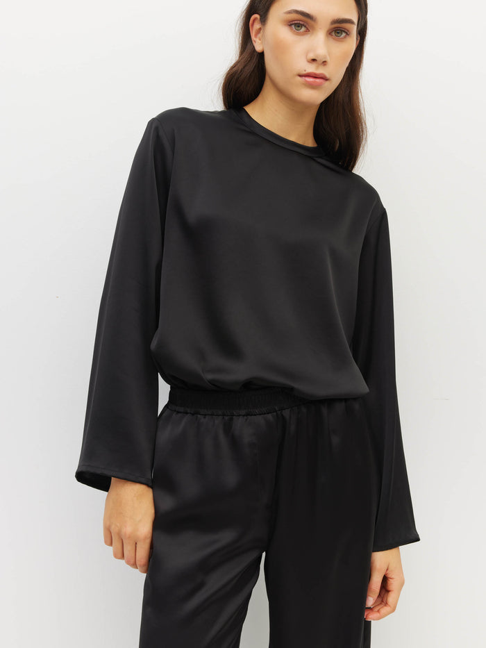 Juliette Hogan Long Sleeve Fancy T - Gloss Black Apparel > Women > Clothing > Tops > Blouses > Long Sleeve Blouses > Juliette Hogan Hyde Boutique