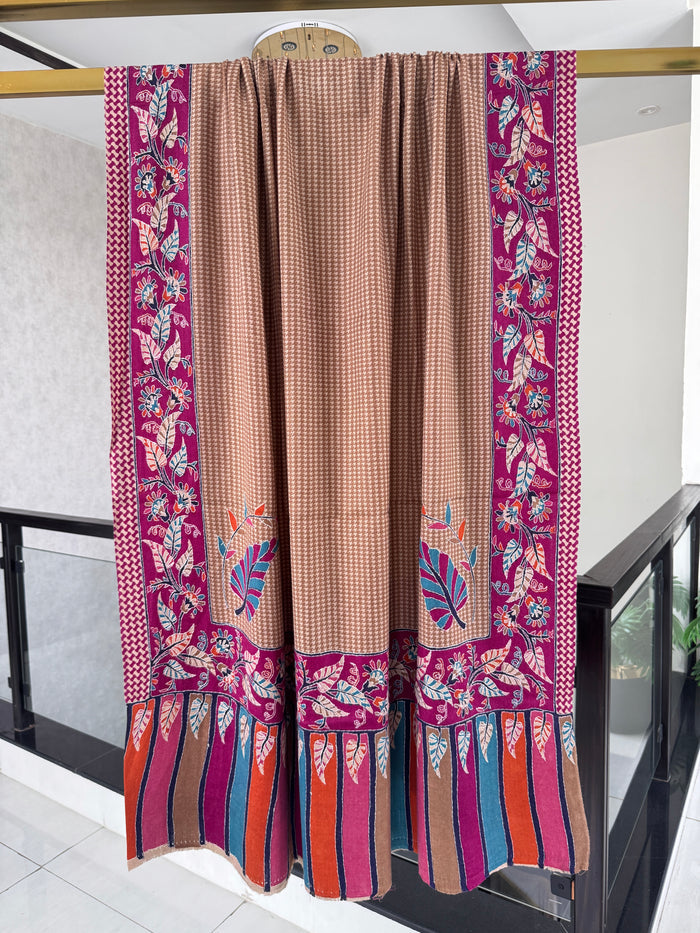 Kalamkari Sui shawl, design 4, 45x90 inches