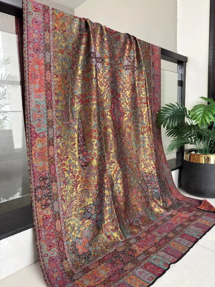 Kani Zari shawl dupatta with woven zari thread