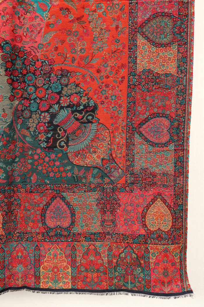 Kani Zari Shawl Kashmiri wool bridal shawl with zari work, weave detail