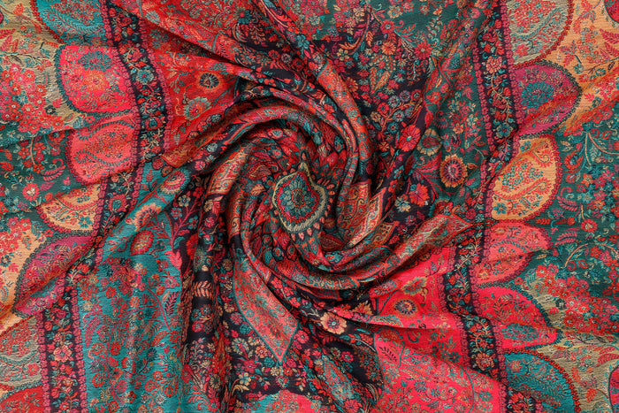 Kani Zari Shawl Kashmiri wool bridal shawl with zari work, styled view