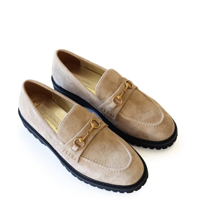 Kathryn Wilson Shandre Loafer - Stone Suede Shoes > Women > Footwear > Loafers > Loafers > Kathryn Wilson Miss Wilson