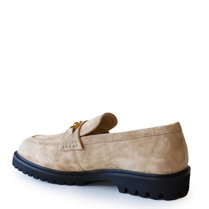 Kathryn Wilson Shandre Loafer - Stone Suede Shoes > Women > Footwear > Loafers > Loafers > Kathryn Wilson Miss Wilson