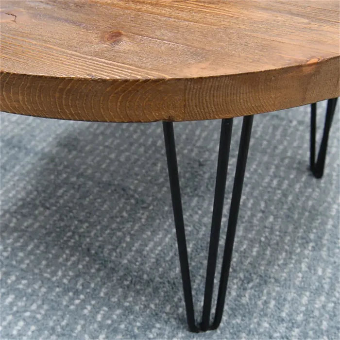 Kobi Rustic Round Farmhouse Coffee Table Canva Home