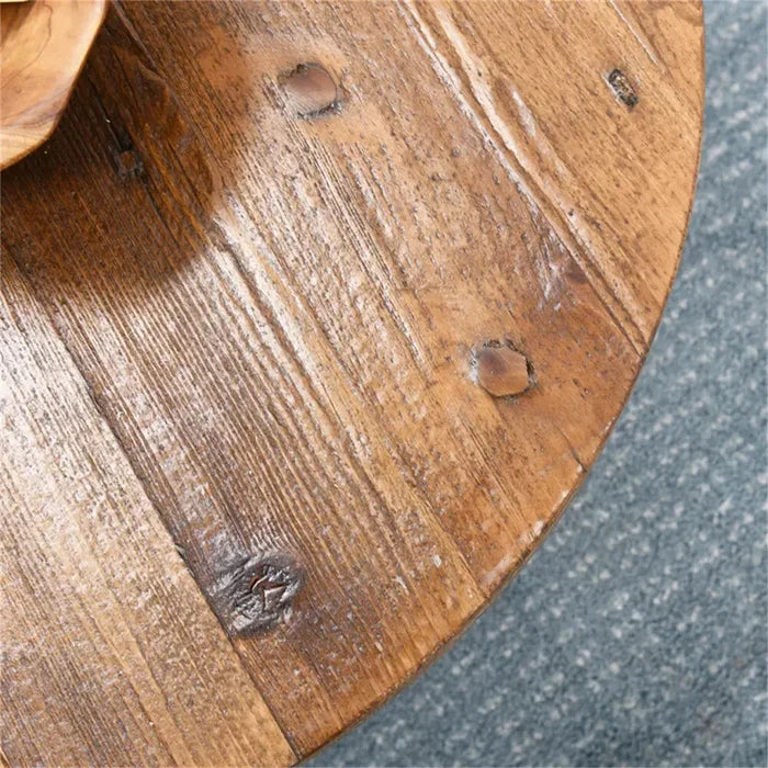 Kobi Rustic Round Farmhouse Coffee Table Canva Home