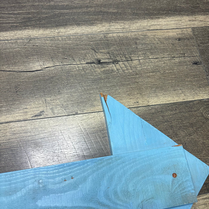 Large Rustic Distressed Light Blue Wood Arrow Wall Decor