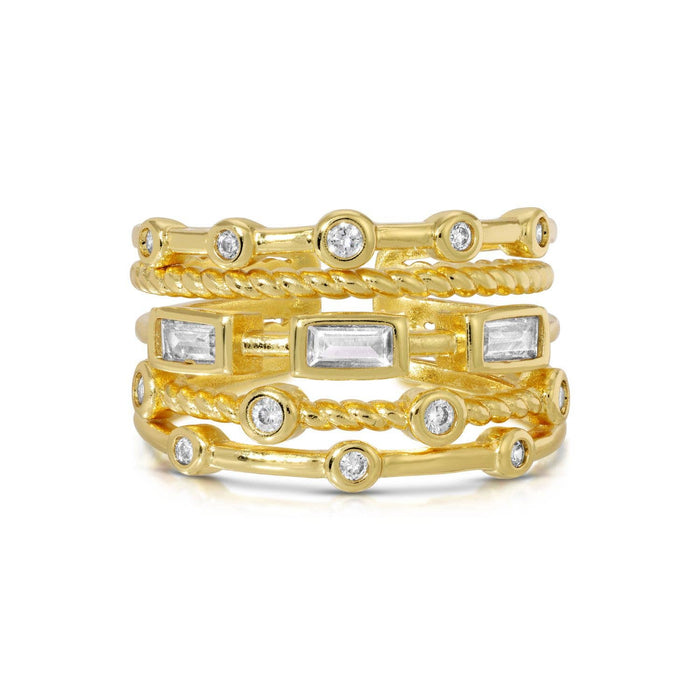Layered Statement Ring: Gold