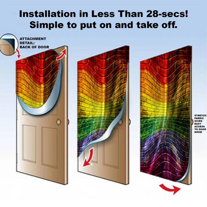 DoorFoto Door Cover LGBT Rainbow Flag with Heart