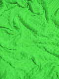 Lime Green Minky Dimple Dot Baby Soft Fabric / Sold By The Yard
