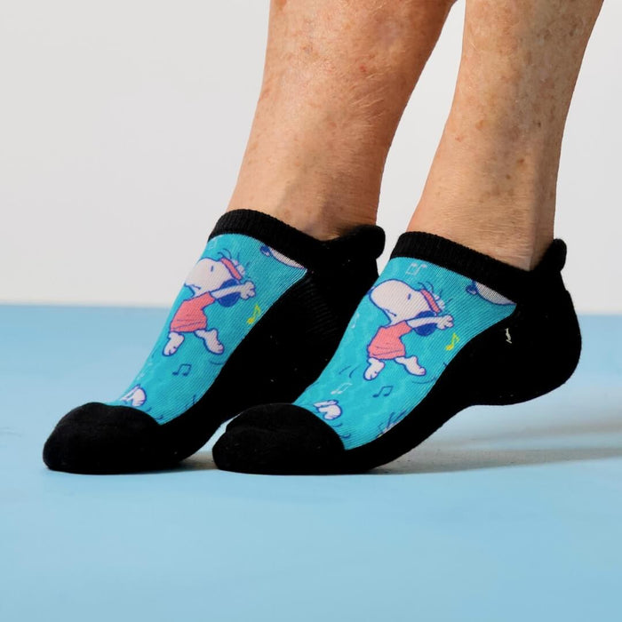 Viasox Live Laugh Snoopy Ankle Socks Bundle 3-Pack stretched display