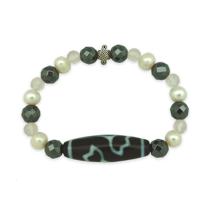 Lotus Dzi Pearl Bracelet