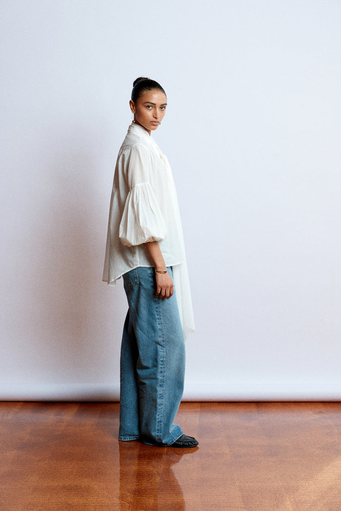 Mahsa Bow Blouse - Cream Hyde Boutique