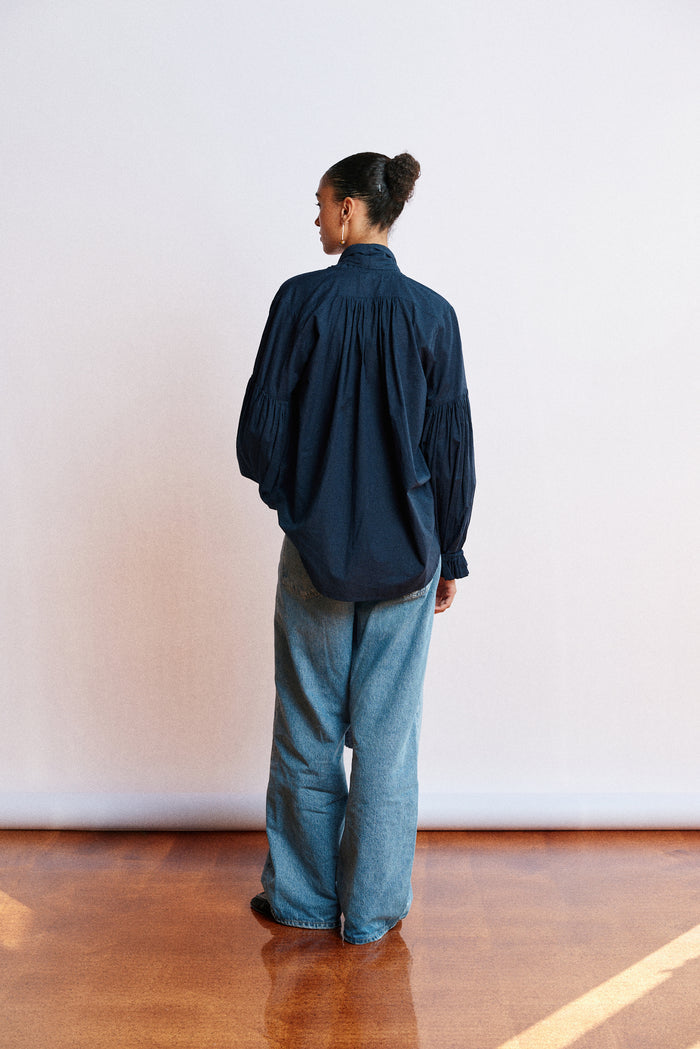 Måhsa Bow Blouse - Navy Hyde Boutique
