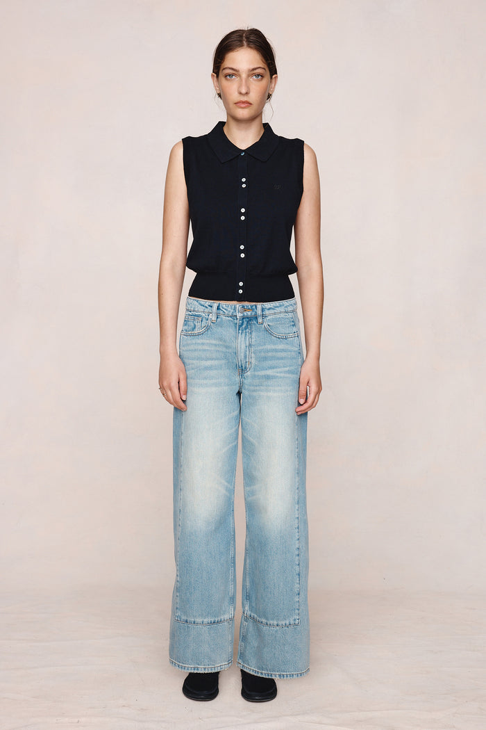 Marle Frannie Vest - Black Apparel > Women > Clothing > Knitwear > Vests > Button Front Knit Vests > Marle Hyde Boutique