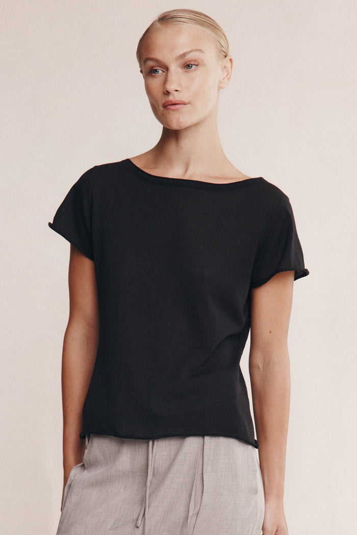 Marle Lill Knit Tee - Black Hyde Boutique