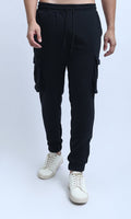 Men's Midnight Black Cargo Jogger Trousers - O202209
