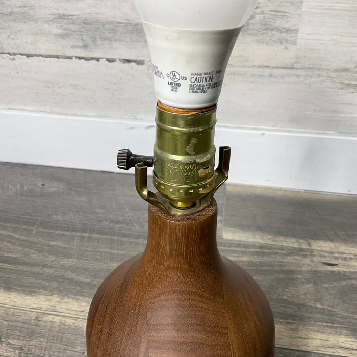 Mid Century Danish Teak Wood Table Lamp