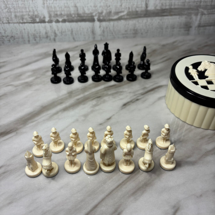 Mid Century West Germany Miniature Pocket Chess Set