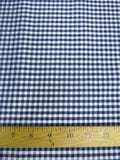 Mini Checkered Gingham Poly Cotton Printed Fabric / Navy Blue / Sold By The Yard