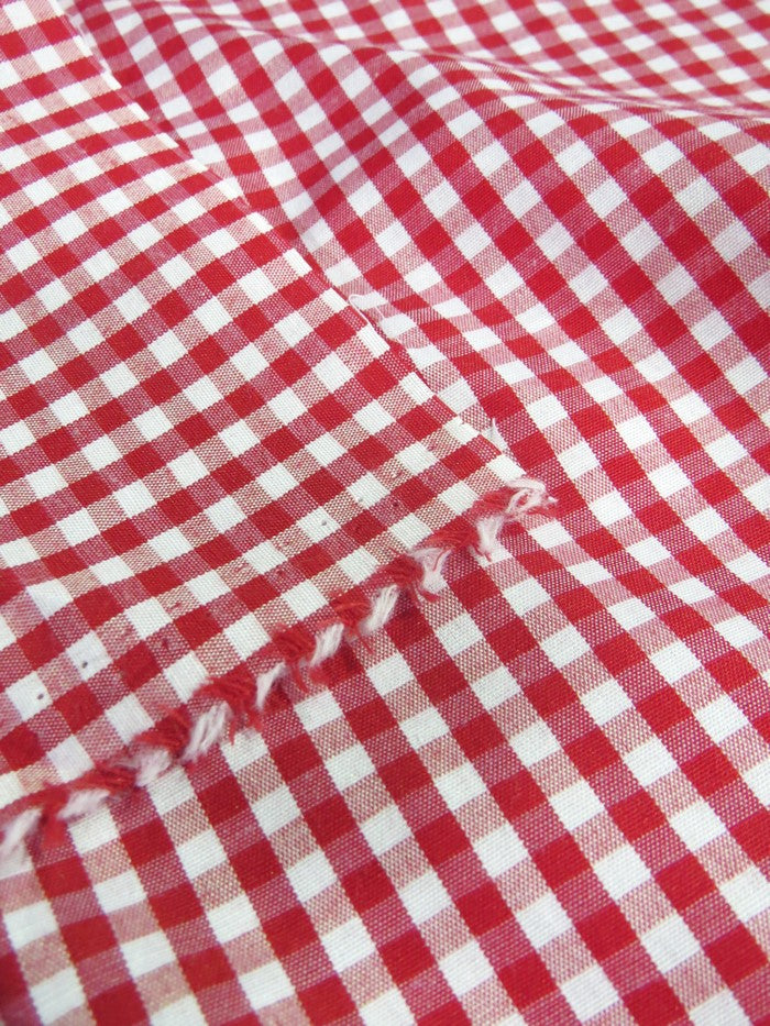 Mini Checkered Gingham Poly Cotton Printed Fabric / Pink / Sold By The Yard