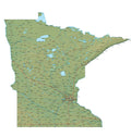 Digital Minnesota map in Fit Together style with Terrain MN-USA-852097