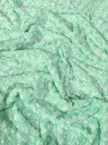 Mint Minky Rose/Rosette Floral Baby Soft Fabric / Sold By The Yard