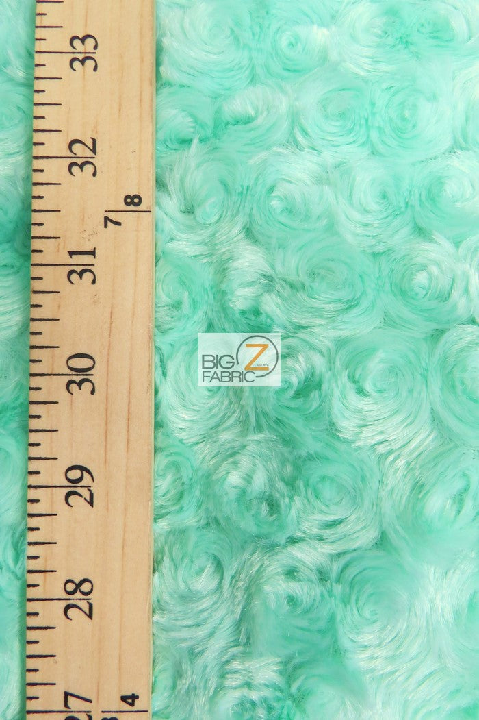 Mint Minky Rose/Rosette Floral Baby Soft Fabric / Sold By The Yard