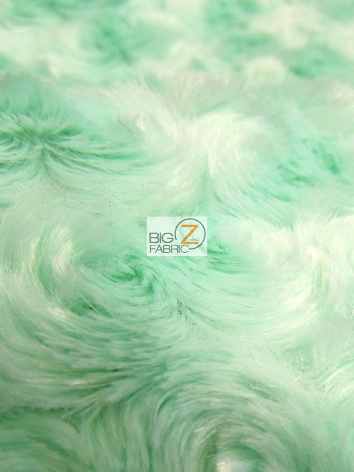 Mint Minky Rose/Rosette Floral Baby Soft Fabric / Sold By The Yard