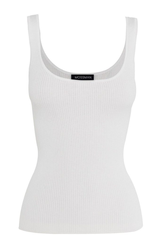 Mossman Fine Line Knit Tank - White Apparel > Women > Clothing > Tops > Knit Tanks > Mossman Hyde Boutique