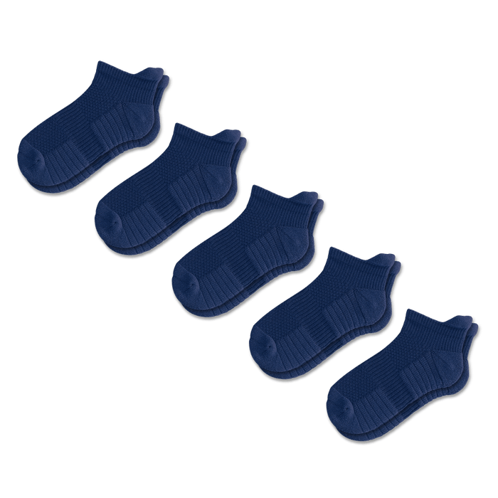 Viasox Navy Blue Ankle Compression Socks 5-Pack Bundle front view