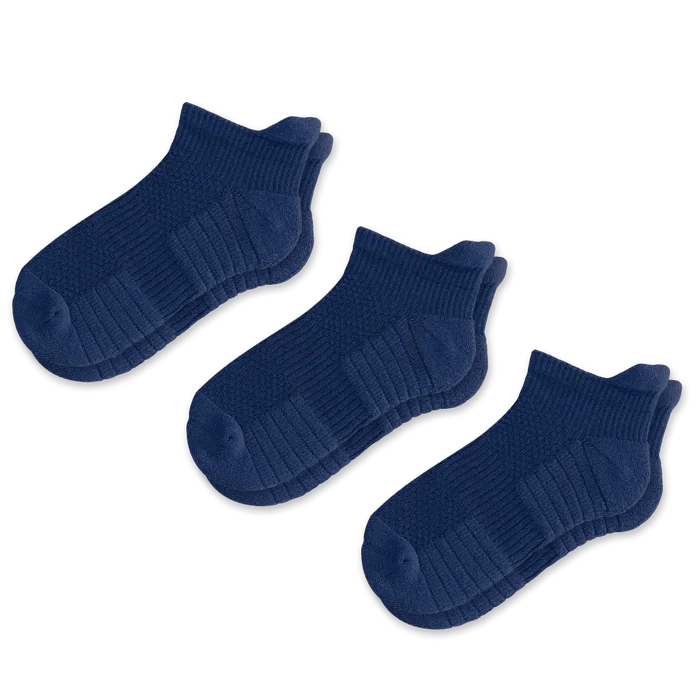 Viasox Navy Blue Ankle Compression Socks Bundle 3-Pack front view