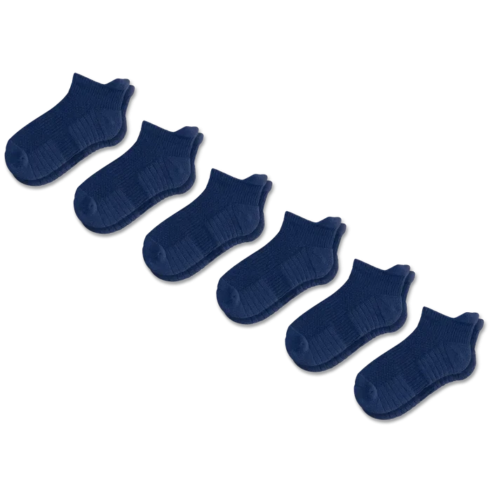 Viasox Navy Blue Ankle Compression Socks Bundle 6-Pack front view