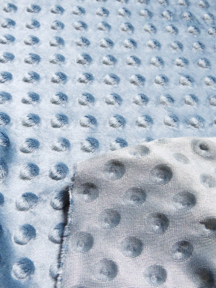 Navy Minky Dimple Dot Baby Soft Fabric / Sold By The Yard