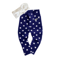 Navy Stars Leggings with White Headband