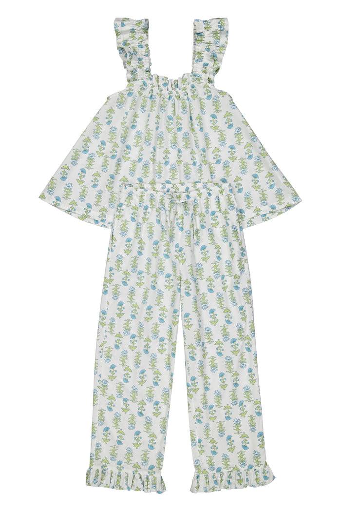 Piyama Nicolette Sleep Set - Pants - Lotus Flower - Blue — view 6