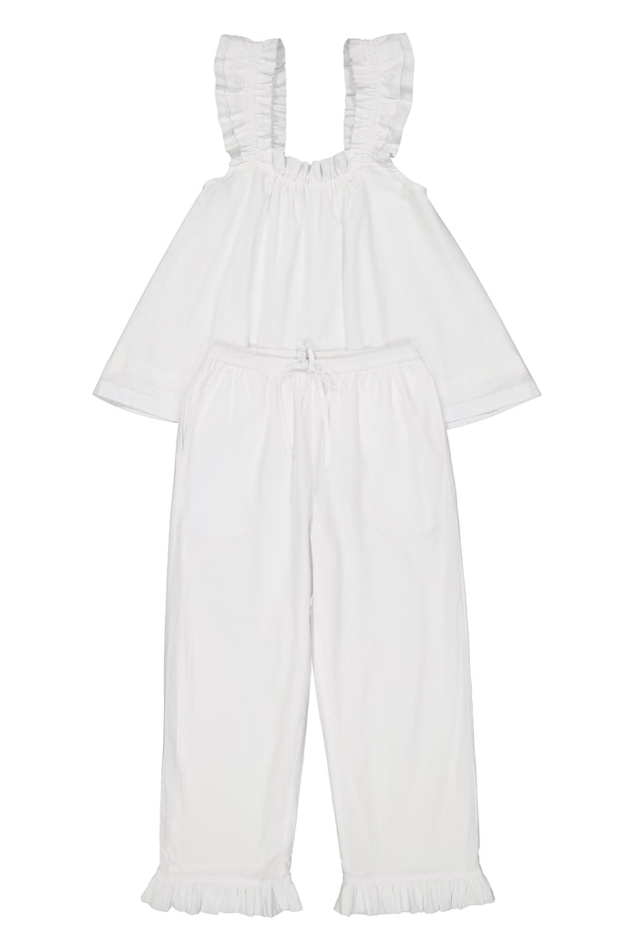 Piyama Nicolette Sleep Set - Pants - White Washed Cotton — view 4