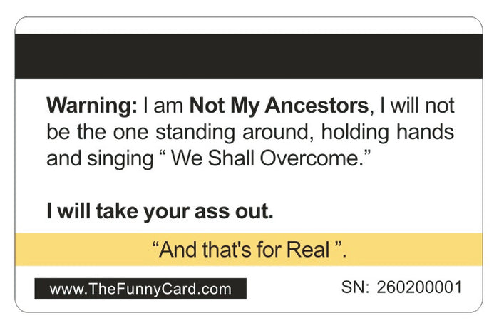 Official Warning Card. 8 PACK, Free Shipping