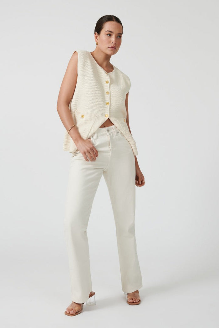 ONTE Helena Gilet - Ivory Apparel > Women > Clothing > Outerwear > Vests > Casual Vests > On|Te Hyde Boutique
