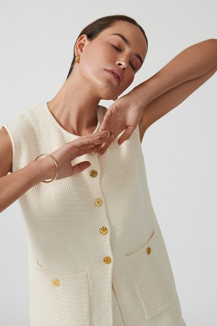 ONTE Helena Gilet - Ivory Apparel > Women > Clothing > Outerwear > Vests > Casual Vests > On|Te Hyde Boutique