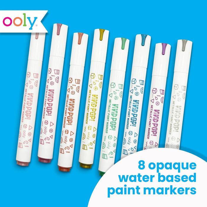 Ooly Vivid Pop Opaque Water Based Paint Markers 8 Pk Metallic