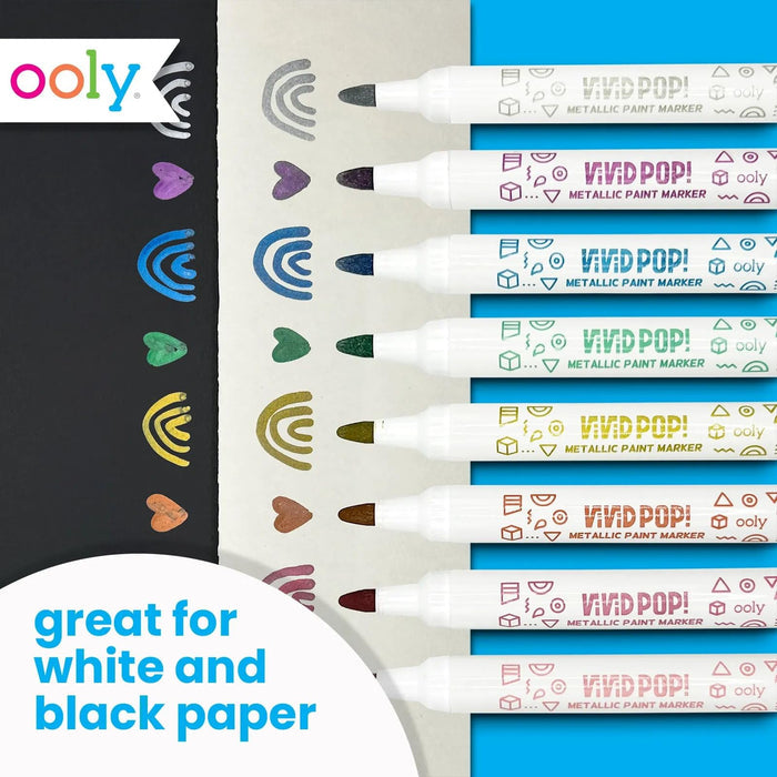 Ooly Vivid Pop Opaque Water Based Paint Markers 8 Pk Metallic