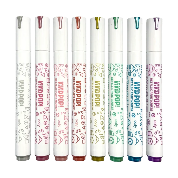Ooly Vivid Pop Opaque Water Based Paint Markers 8 Pk Metallic
