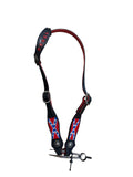 Painted confederate  leather one ear headstall  with conchos  horse size