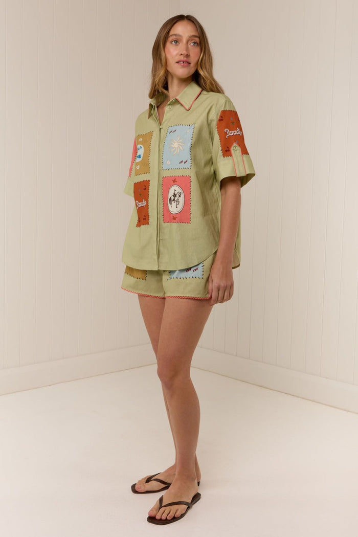 Palm Noosa Maya Shirt - Maya Tile Apparel > Women > Clothing > Shirts & Tops > Shirts > Button-Up Shirts > Palm Noosa Hyde Boutique