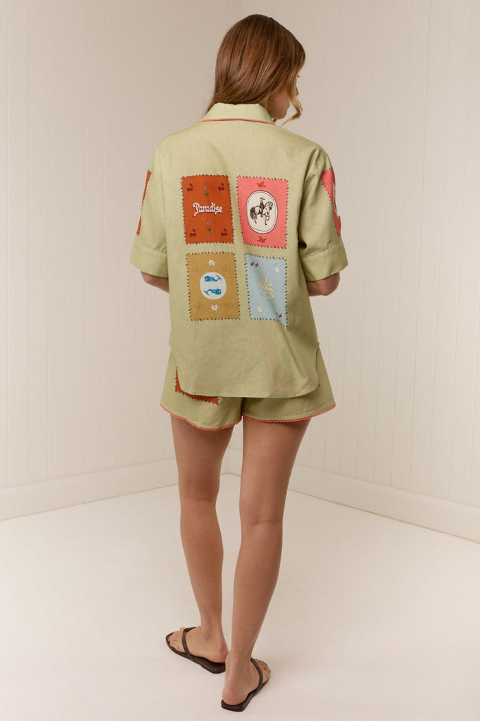 Palm Noosa Maya Shirt - Maya Tile Apparel > Women > Clothing > Shirts & Tops > Shirts > Button-Up Shirts > Palm Noosa Hyde Boutique
