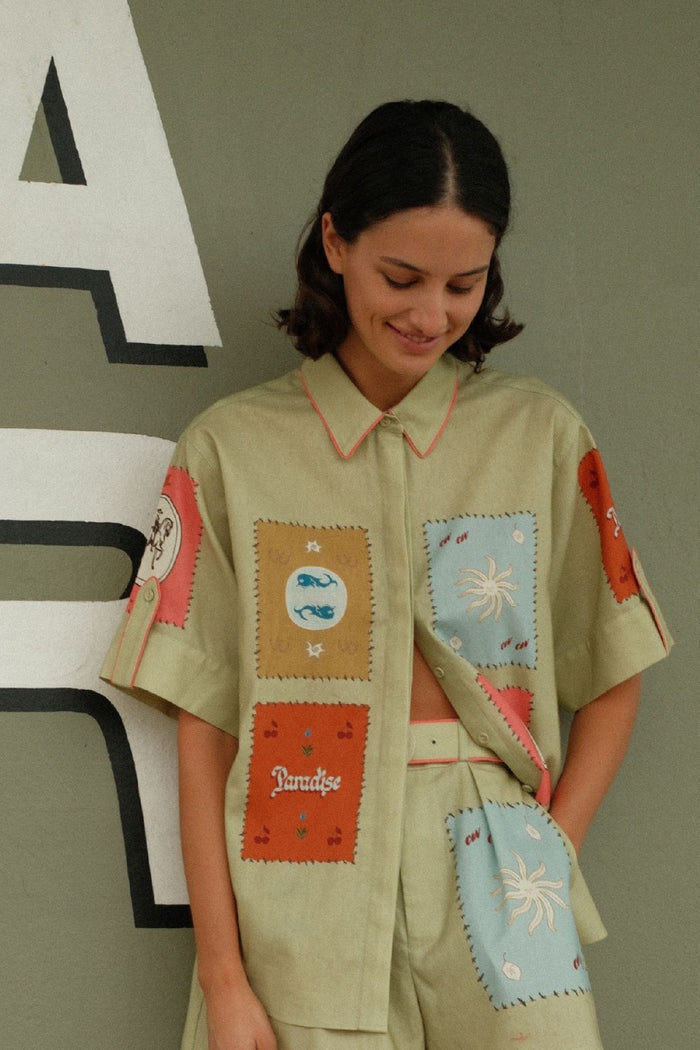Palm Noosa Maya Shirt - Maya Tile Apparel > Women > Clothing > Shirts & Tops > Shirts > Button-Up Shirts > Palm Noosa Hyde Boutique